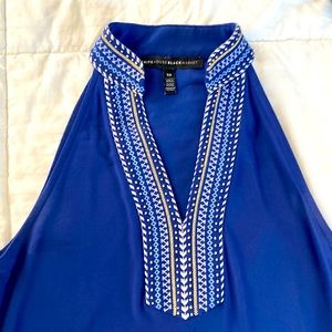 White House Black Market size XS sleeveless blue dress.